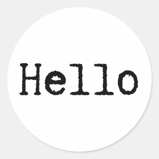 Type writer Font : Hello Classic Round Sticker (Front)