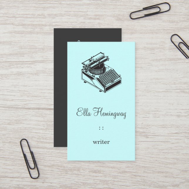 Type Writing Machine Business Card (Front/Back In Situ)