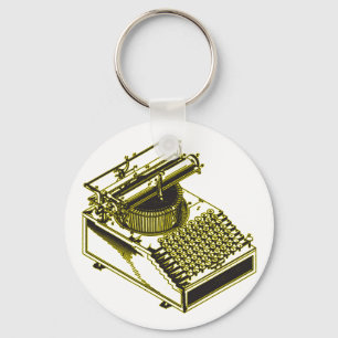 Type Writing Machine Patent Illustration Keychain