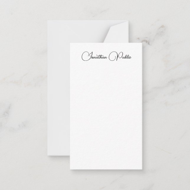 Typed Name Elegant Modern Vertical Template (Front)