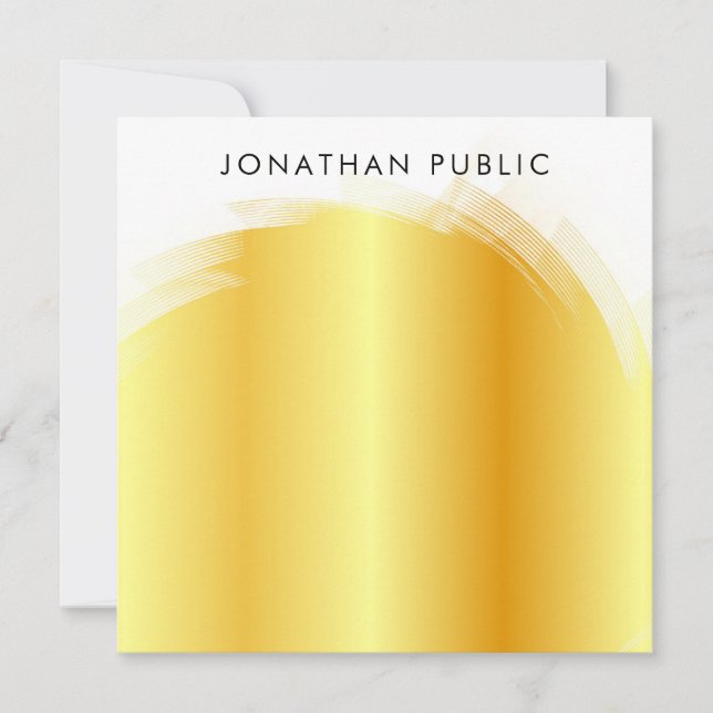 Typed Script Monogram Elegant Faux Gold Template (Front)