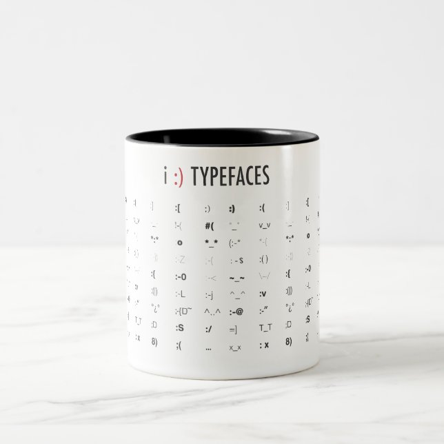Typefaces Two-Tone Coffee Mug (Center)