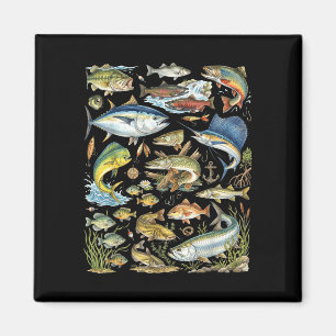 Types freshwater saltwater fish species fishing magnet