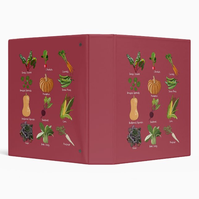 Types of Autumn Veggies Fall Vegetable Harvest Binder (Background)