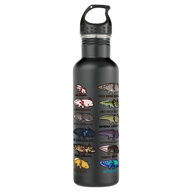 Types of Axolotls  710 Ml Water Bottle (Front)