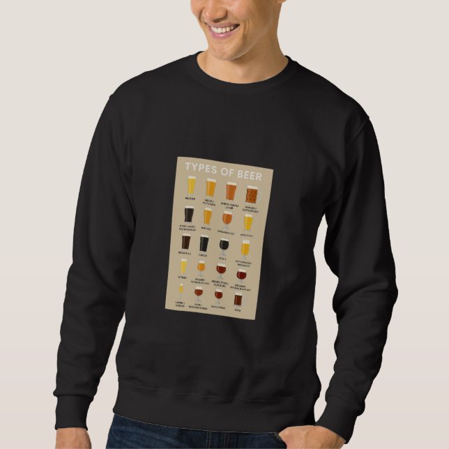 Types of Beer and Glass Guide Sweatshirt (Front)
