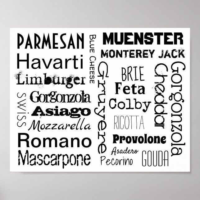 Types of Cheese Poster (Front)