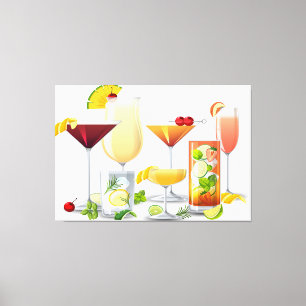 Types of cocktails   canvas print