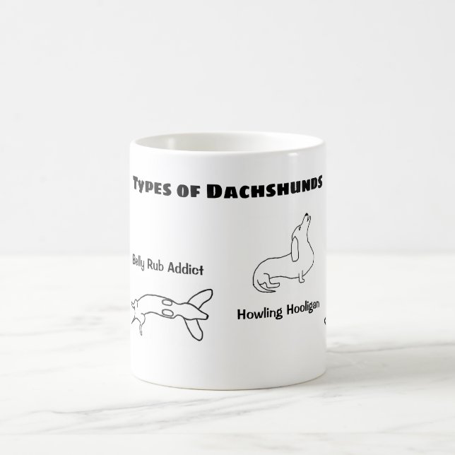 Types of Dachshunds | Funny Dachshund Coffee Mug (Center)