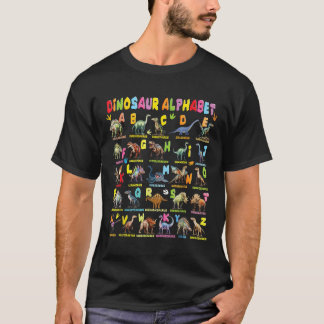 Types Of Dinosaurs Alphabet A-z Abc Dino Boys Kids T-Shirt