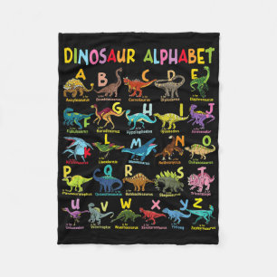 Types Of Dinosaurs Alphabet A-z Abc Dino Identific Fleece Blanket
