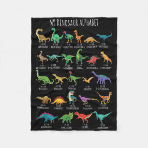 Types Of Dinosaurs Alphabet A-z Abc Dino Identific Fleece Blanket