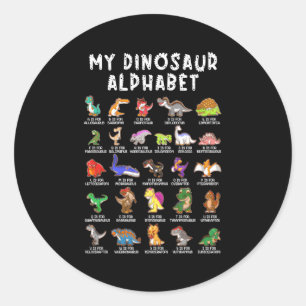 Types Of Dinosaurs Alphabet Dino Identification Classic Round Sticker