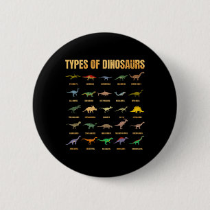 Types Of Dinosaurs - Dino Identification - Rex Din 2 Inch Round Button