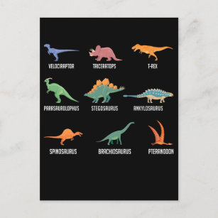 Types of Dinosaurs Spinosaurus Trex Postcard