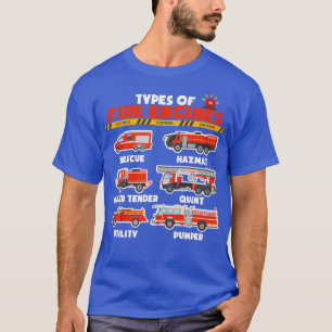 Types of Fire Engines Firefighter Vehicles Truck L T-Shirt