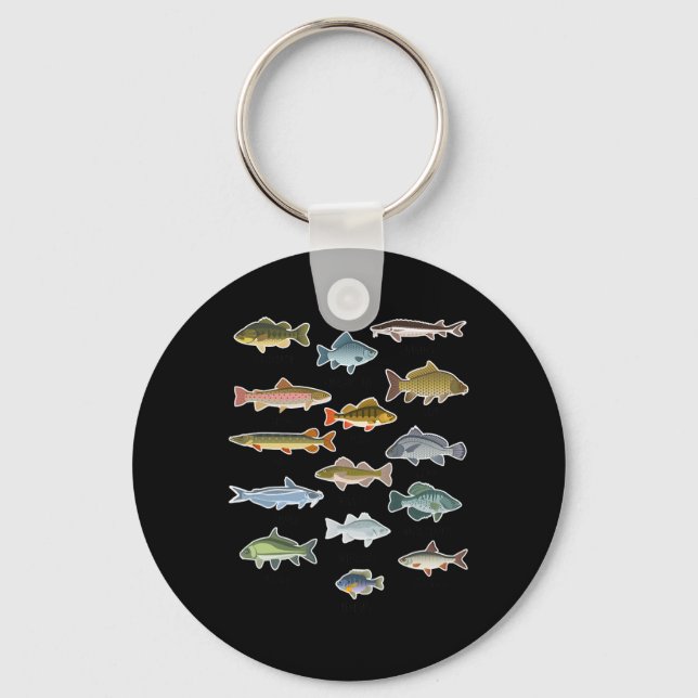 Types Of Freshwater Fish Fishing  Keychain (Front)