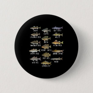 Types Of Freshwater Fish Species Biology Fishing 2 Inch Round Button
