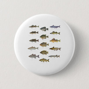 Types Of Freshwater Fish Species Biology Fishing 2 Inch Round Button