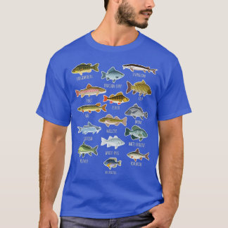 Types Of Freshwater Fish Species Fishing T-Shirt