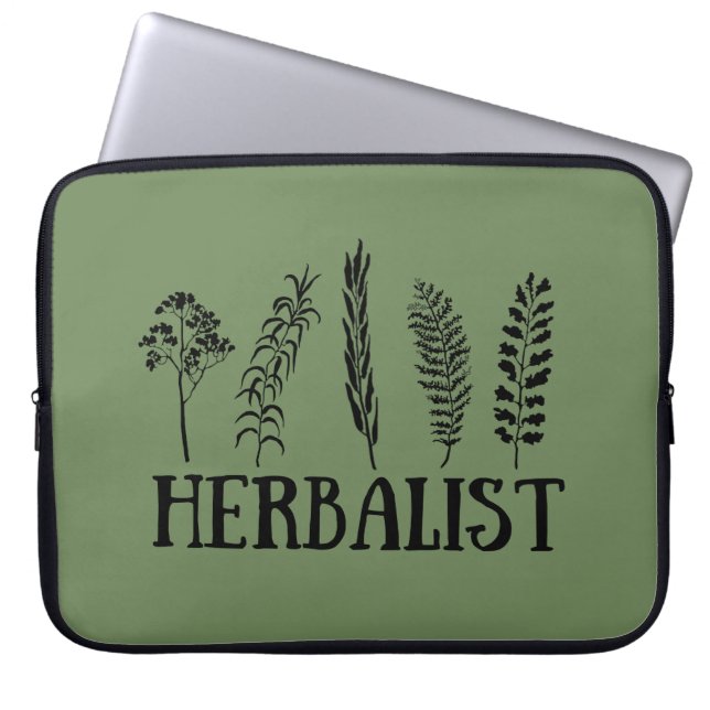 Types of herbals herbalist laptop sleeve (Front)