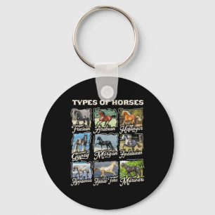 Types Of Horses Breeds Equestrian Horseback Riding Keychain