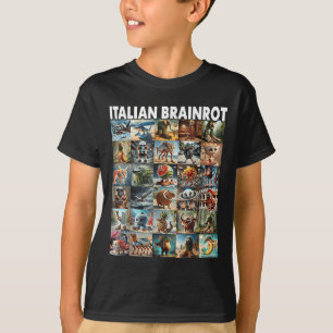 Types Of Italian Brainrot Meme Character Hand Draw T-Shirt
