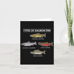 Types Of Salmon Fish For Salmon Fishing Card