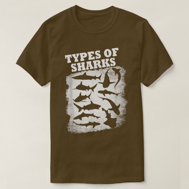 Types Of Sharks T-Shirt (Design Front)