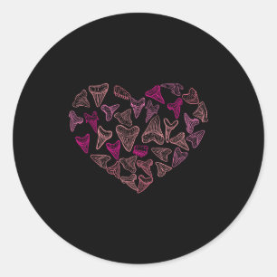 Types Of Sharks Tooth Heart Valentines Fossil Mari Classic Round Sticker