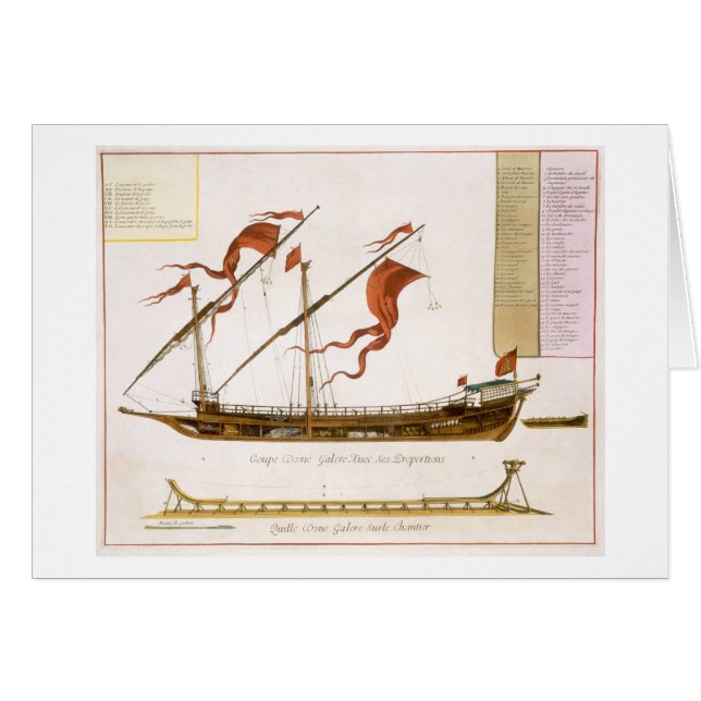 Types of shipping: a double-masted galley: section (Front Horizontal)