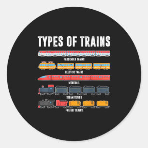 Types Of Trains Shirt Toddler Boy Locomotive Railr Classic Round Sticker