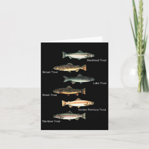 Types Of Trout Fish Species Collection Fishing  Card