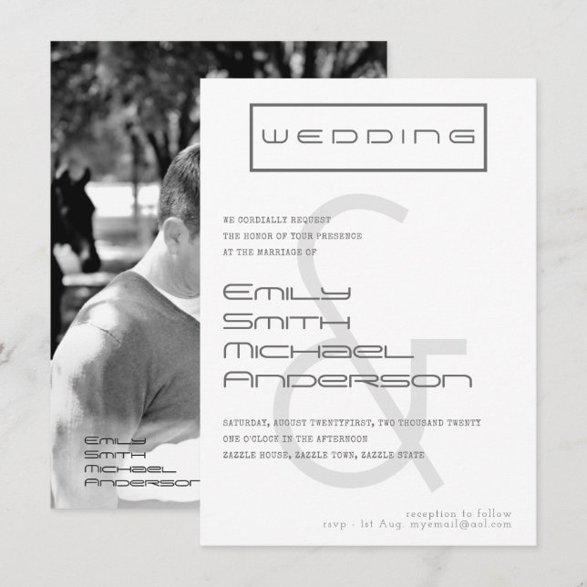 Typeset AMPERSAND Bold PHOTO Wedding Invitation (Front/Back)
