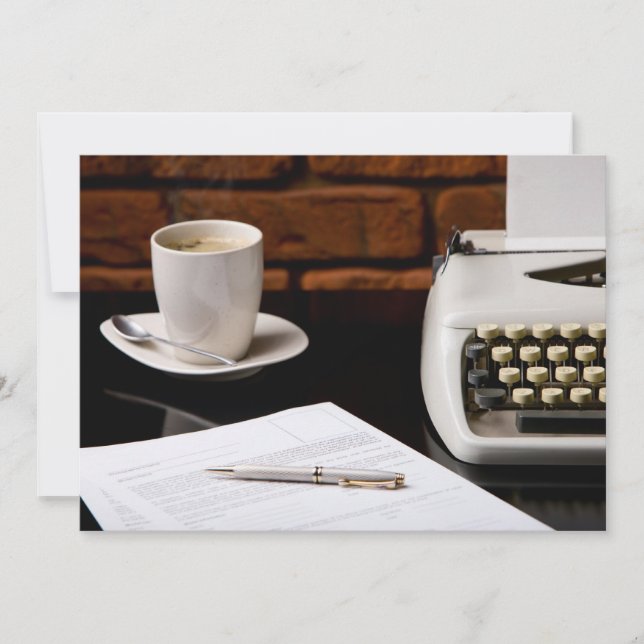 Typewriter and a cup of coffee (Front)