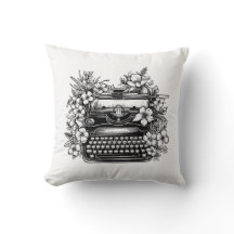 Typewriter and flowers aesthetic