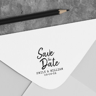 Typewriter and Script Save the Date Self-inking Stamp