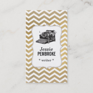 Typewriter business card -  faux foil