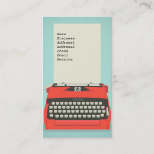 Typewriter Business Cards for Authors and Writers