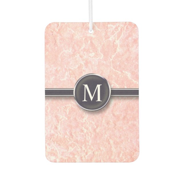 Typewriter Button Monogram with Marbled Background Air Freshener (Front)