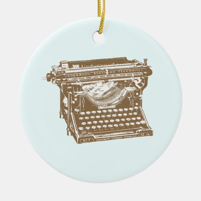 Typewriter Ceramic Ornament (Front)