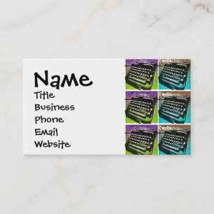 Typewriter Cool Pop Art for Writers and Authors Business Card