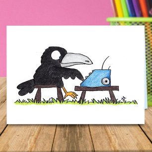 TYPEWRITER CROW carte de voeux par Nicole Janes