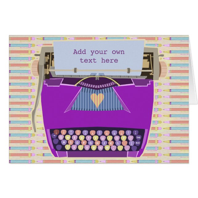 Typewriter Cute Retro Modern Personalized Text (Front Horizontal)