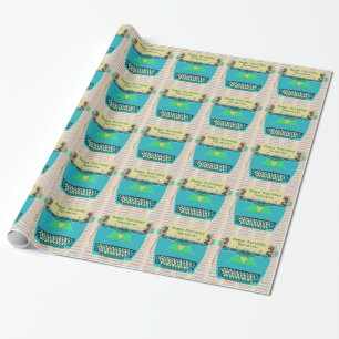 Typewriter Cute Retro Modern Personalized Text Wrapping Paper