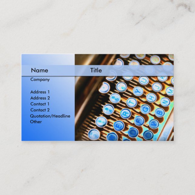 typewriter - editor reporter business card (Front)