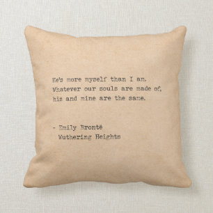 Typewriter Emily Bronte Our Souls are Made of Throw Pillow