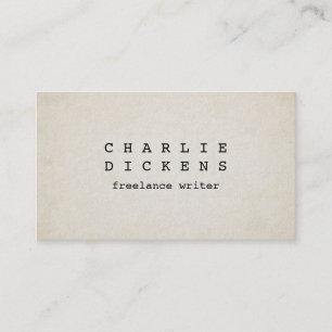 Typewriter Font Rough Old Paper Look Business Card