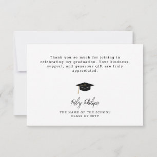 Typewriter Font & Signature Graduation Thank You Card