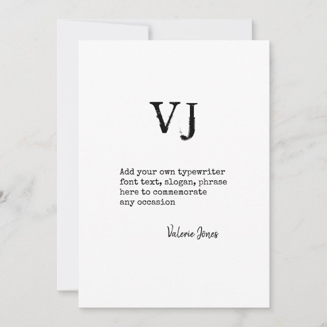 Typewriter Font Template - Custom Poem Quote Verse (Front)